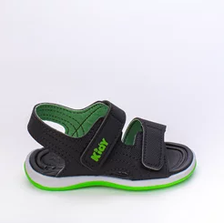 Sandália Infantil Papete Kidy Fecho Duplo Preto e Verde