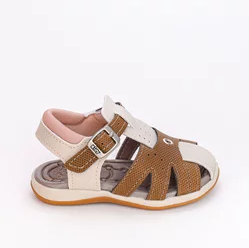 Sandália Infantil Masculina Bebê Kidy Bege Caramelo