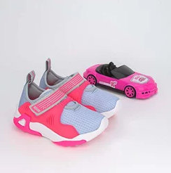 Tênis Infantil Calce Fácil Kidy Play Carrinho Cinza e Pink
