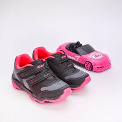 Tênis Infantil Kidy Play Menina Com Brinquedo Preto Pink
