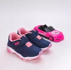 Tênis Infantil Kidy Play Com Brinquedo Azul Rosa