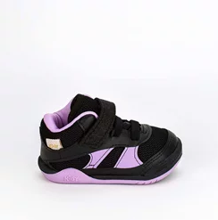 Tênis Bebê Feminino Cano Alto Kidy Colors Casual Preto Lilás
