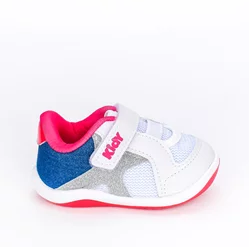 Tênis Baby Colors Feminino Kidy Branco Pink Glitter