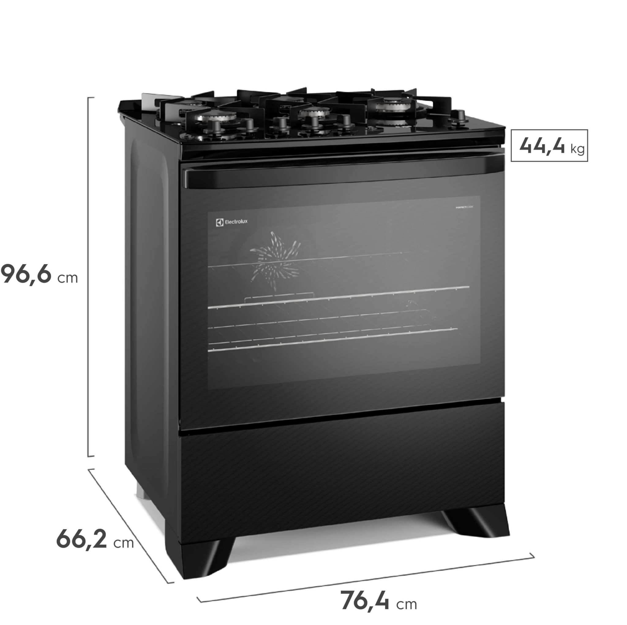 Fogão 5 bocas Electrolux Preto Experience