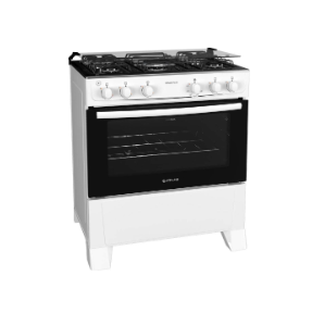 Fogão 5 bocas Atlas Mônaco Plus Branco com Acendimento Automático e Mesa Inox