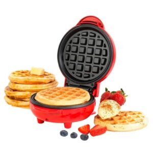 Mini Maquina De Waffles Panquecas Automático Elétricos Portátil 110v Doméstica 350w Quiche/De Forno