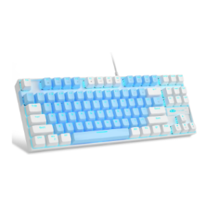MageGee 75% Teclado mecânico para jogos com interruptor azul, teclado retroiluminado azul LED