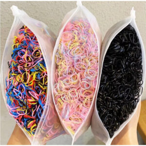 1000 Peças Bolsa Elástico De Cabelo Feminino Descartável Multicolorido 500 Peças Elastico Para Menina