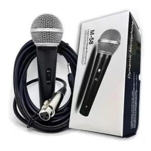 Microfone Profissional Sm58 Com Cabo 5 Metros Chave Liga E Desliga Alta Sensibilidade Envio Imediato