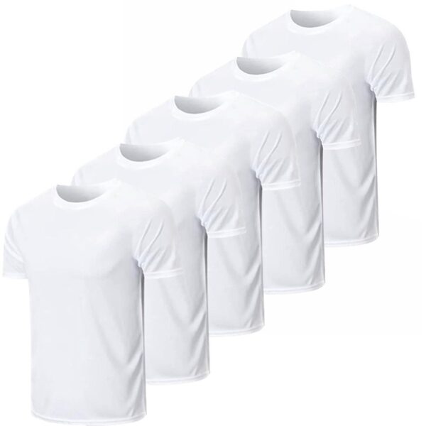 Kit Camisetas Brancas e Preta 100% Poliéster e Dry Fit Para Sublimação Silk Personalização Academia Dri fit