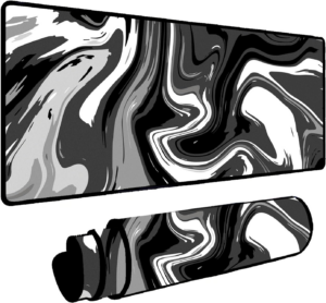Mouse Pad Gamer Desk Pad Speed Extra Grande Várias Estampas (90x40) (Abstract Preto Branco)