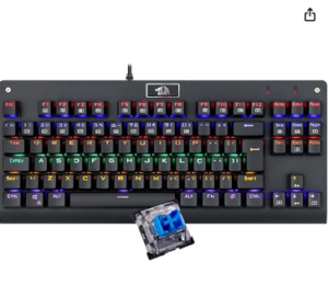 Teclado Mecânico Redragon Dark Avenger Preto Iluminação Rainbow Switch Azul K568R