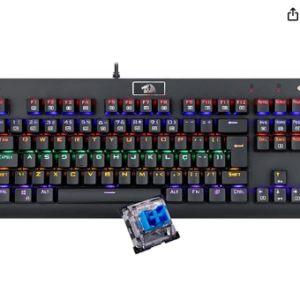 Teclado Mecânico Redragon Dark Avenger Preto Iluminação Rainbow Switch Azul K568R
