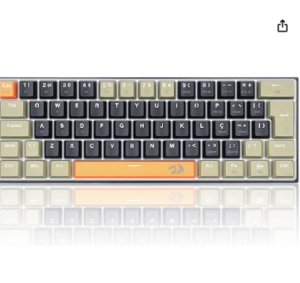 Teclado Gamer Redragon Lakshmi Laranja+ Preto+ Cinza