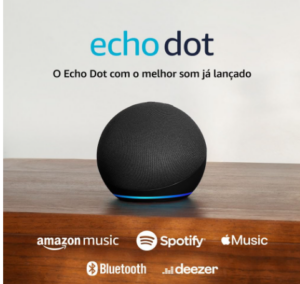 Echo Dot 5ª geração | O Echo Dot com o melhor som já lançado | Cor Preta | Alexia