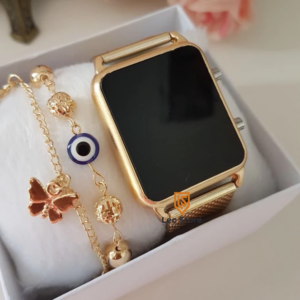 Relógio Feminino Led quadrado Varias Cores dourado rose