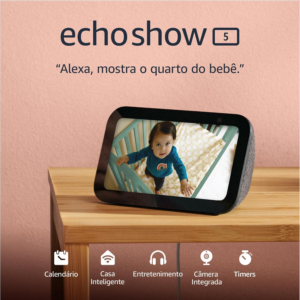 Alexa Echo Show 5 (3ª geração - 2023) | Smart display com Alexa, graves 2x mais potentes e som mais nítido | Cor Preta