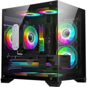 Gabinete Gamer Gb1790 Hayom 4 Fans Rgb Micro-atx Vidro Temp