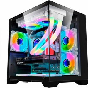 Gabinete Gamer K-Mex Space Aqua CG-10KN - Mini Tower, USB 2.0x2+3.2, Aquário, Vidro Panorâmico