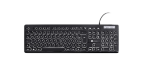 TECLADO CHOCOLATE SLIM MULTIMÍDIA TECLAS REDONDAS LED BRANCO 1.8 METROS USB – TC200 VINIK