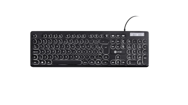 TECLADO CHOCOLATE SLIM MULTIMÍDIA TECLAS REDONDAS LED BRANCO 1.8 METROS USB – TC200 VINIK