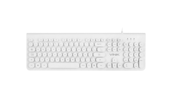 TECLADO MULTIMÍDIA USB DYNAMIC CIRCLE ABNT2 TECLAS REDONDAS CABO USB 1.8M BRANCO