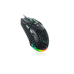 SOLAKAKA Mouse RGB para jogos com fio com concha de favo de mel, ajustável 12800 DPI