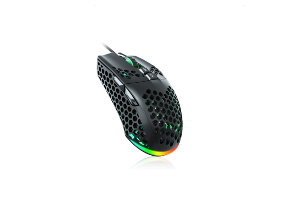 SOLAKAKA Mouse RGB para jogos com fio com concha de favo de mel, ajustável 12800 DPI