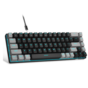 MageGee Teclado portátil 60% mecânico para jogos, MK-Box LED retroiluminado compacto de 68 teclas