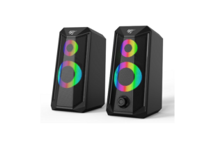 Caixa De Som Havit Sk202 Rgb Preta 110v/220v Stéreo