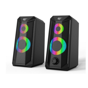 Caixa De Som Havit Sk202 Rgb Preta 110v/220v Stéreo