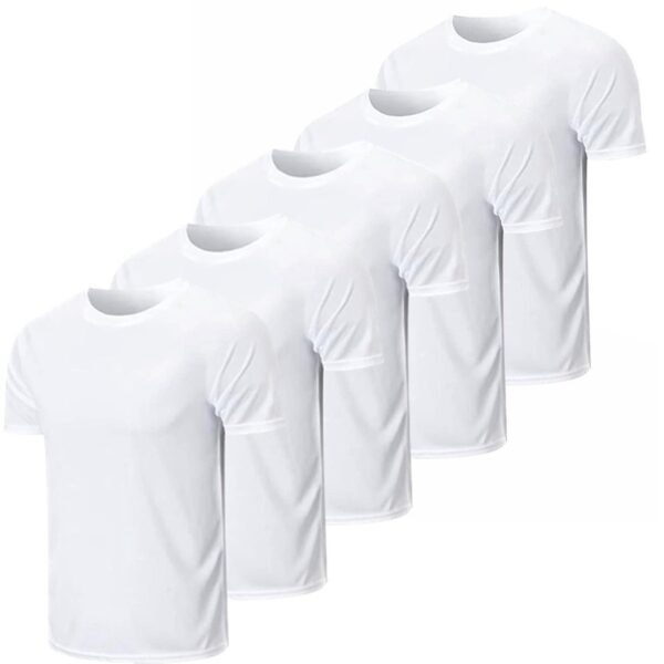 Kit 5 Camisetas Brancas 100% Poliéster 30.1 Premium Para Sublimação Silk Personalização