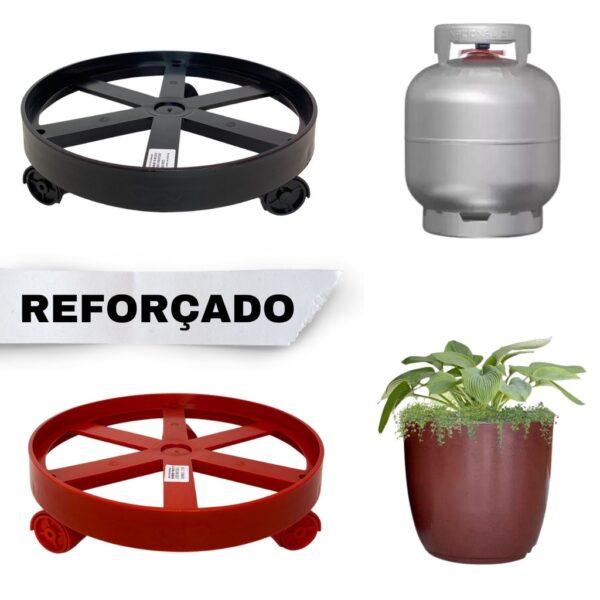 Suporte para Botijão de Gás Vaso de Plantas e Galão de Água com Rodinha Super Resistente