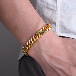 Pulseira Cubana Punk De Aço Inoxidável 18K Jóias De Corrente