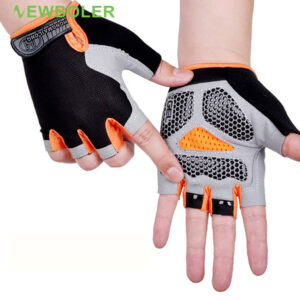 Newboler Non-Slip Half Finger Luvas De Ciclismo Masculino Motocicleta Respiráveis Esportivas MTB Luva De Bicicleta De Estrada